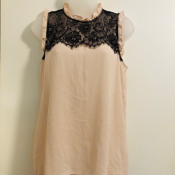 Pink + black laced blouse - Picture 1 of 4